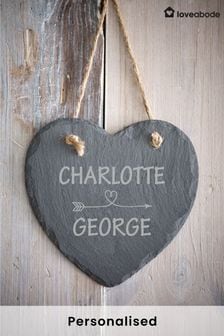 Personalised Love Slate Heart by Loveabode (R79195) | £17