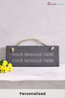 Personalised Real Slate Sign by Loveabode (R79198) | £17