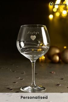 Personalised Diamanté Gin Glass by Loveabode