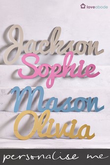 Personalised Mirrored Acrylic Long Name Sign by Loveabode