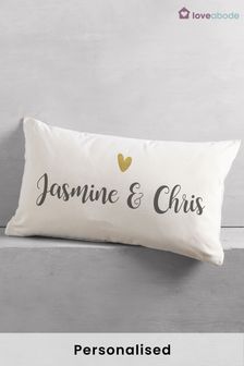 Personalised Heart Couple Cushion by Loveabode (R79303) | £23