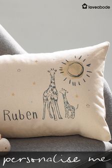 Personalised Giraffe Nursery Cushion by Loveabode