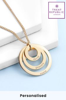 Personalised Rings Of Love Necklace by Treat Republic (R79376) | £30