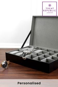 Personalised Watch And Cufflinks Box by Treat Republic