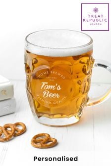 Personalised Dimpled Beer Glass by Treat Republic