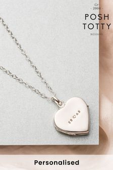 Personalised Heart Locket Necklace by Posh Totty