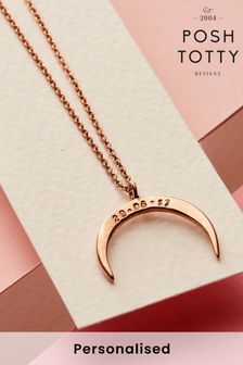 Personalised Crescent Horn Necklace by Posh Totty