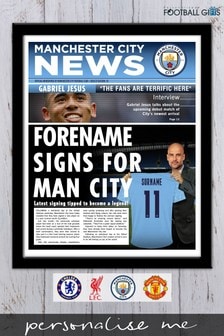 Personalised Football Club Newspaper Framed Print Picture Frame by Personalised Football Gifts