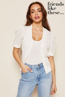 Friends Like These Short Pointelle Cardigan
