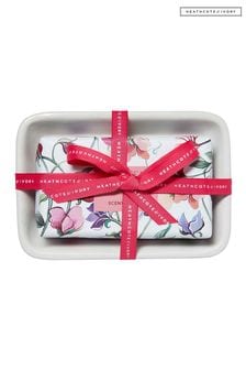 Heathcote & Ivory New Sweetpea and Honeysuckle 150g Scented Soap in Dish
