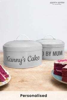 Personalised  Grey Cake Tin by Jonny's Sister