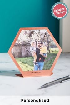 Personalised Copper Hexagonal Picture Frame by Oakdene Designs