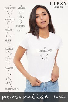 Personalised Lipsy Horoscope Star Sign Womens T-Shirt (R87500) | £16