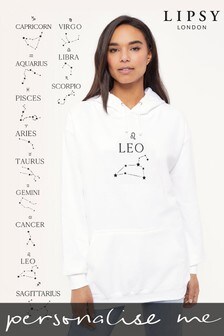 Personalised Lipsy Horoscope Star Sign Womens Hooded Sweatshirt