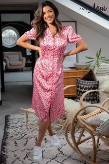 Red and pink animal print dress