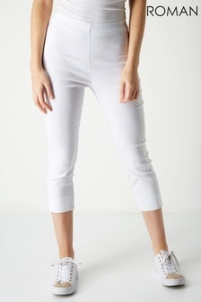 Roman White Cropped Stretch Trouser (R91536) | £24