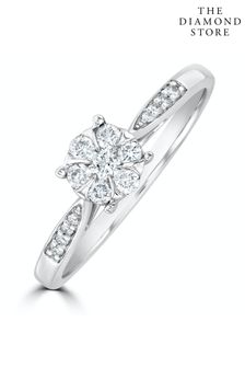 The Diamond Store Lab Diamond Engagement Ring With Shoulders 0.25ct H/Si  9K White Gold (R93541) | £379