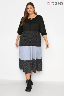Yours Curve Polka Dot Printed Dress