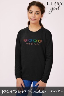 Personalised Lipsy Love More In Hearts Kid's Sweatshirt by Instajunction