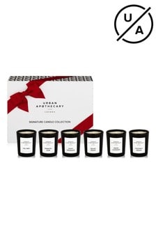 Urban Apothecary Signature Candle Collection  6pcs  35g Velvet Peony, Fig Tree, Oudh Geranium, Green Lavender, Coconut Grove and Oriental Noir