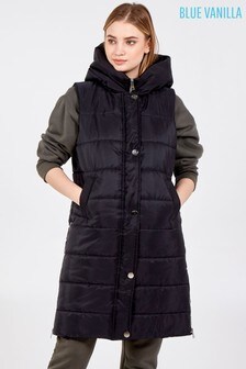 puffer long gilet womens
