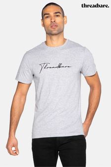 Threadbare Grey Large Script Cotton T Shirt (R97483) | £15