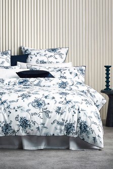 Sheridan White Eagan Stripe Floral Duvet Cover and Pillowcase Set