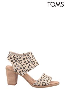 TOMS Cream Majorca Cutout Textured Cheetah Sandals
