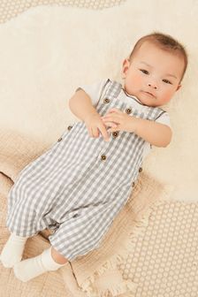 Baby Checked Dungaree and Bodysuit Set (0mths-2yrs)