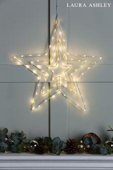 Laura Ashley White Outdoor Triple Star LED Light (T01464) | £25
