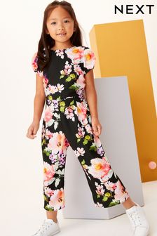 Black Floral Print Jumpsuit (3-16yrs) (T01570) | £24 - £30