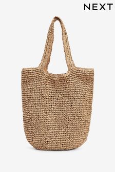 Natural Paper Straw Shoulder Bag (T01837) | £26