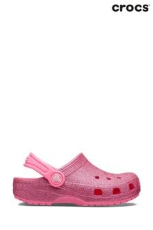 Crocs Girls Pink Classic Glitter Clog Sandals (T01912) | £30