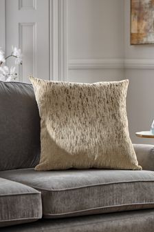 Gold Stripe Velvet Jacquard Cushion
