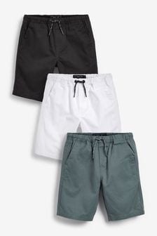 Black/White 3 Pack Pull-On Shorts (3-16yrs) (T03100) | £18 - £33