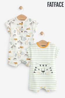 FatFace Baby Crew Unisex Animal Rompers 2 Pack