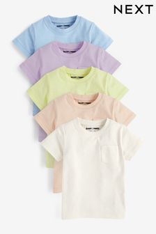 Pastel Multi Short Sleeves T-Shirt 5 Pack (3mths-7yrs) (T06539) | £19 - £23