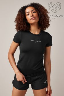 Pink Soda Black Sport Essentials Fitted Performance Top