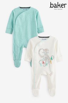 Baker by Ted Baker Blue Sleepsuits 2 Pack