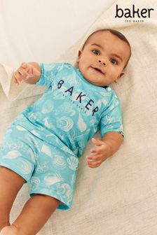 Baker by Ted Baker Blue Printed T-Shirt and Shorts Set