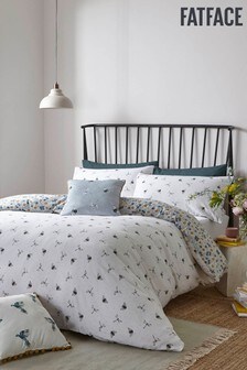Fat Face White Bedtime Bees Duvet Cover and Pillowcase Set