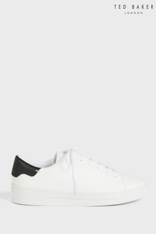 Ted Baker White Kimmii Tumbled Leather Trainers