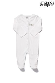 Mamas & Papas White Embroidered Animal Trio All-In-One