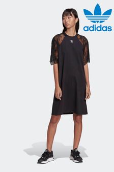 adidas Originals Black Adicolor Classics Lace T-Shirt Dress