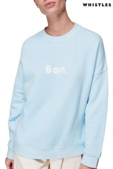 Whistles Blue Bon Relaxed Logo Sweatshirt