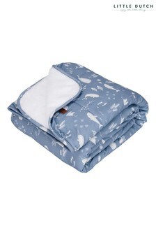Little Dutch Blue Pure And Soft Cot Blanket
