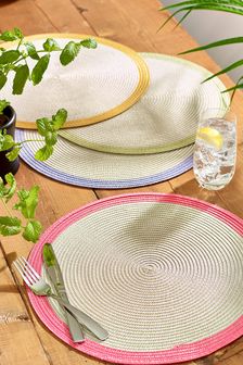 Set of 4 Multi Mixed Colour Weave Placemats