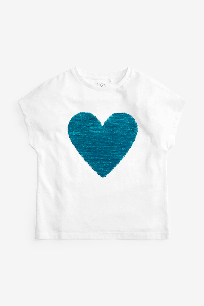 Shiny Sequin Heart T-Shirt (3-16yrs)
