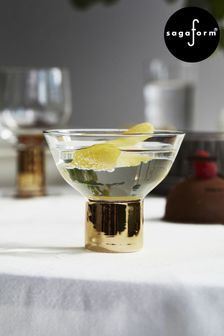 Sagaform Gold 2pc Gold And Glass Club Cocktail Glasses (T09260) | £25