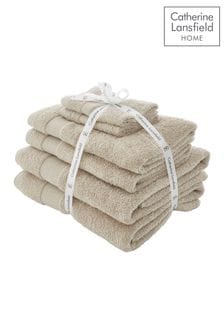Catherine Lansfield 6 Piece Natural Anti-Bacterial Towel Bale